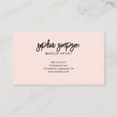 Girly Brush Calligraphy Modern Blush Pink Visitekaartje (Achterkant)