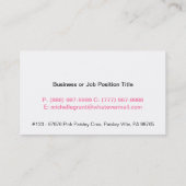 Girly Bubble Gum Pink Paisley Calling Card Contactkaartje (Achterkant)