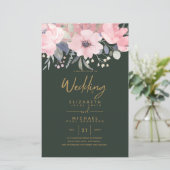 Girly Budget Rosegold Blush Pink Floral A9 (Staand voorkant)