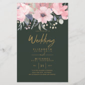 Girly Budget Rosegold Blush Pink Floral A9 (Voorkant)