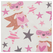 Girly Bunny Super Hero Fabric Stof (Close Up)
