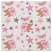 Girly Bunny Super Hero Fabric Stof (Swatch)