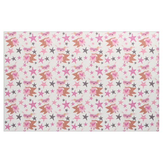 Girly Bunny Super Hero Fabric Stof (Fat Quarter)