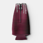 Girly Burgundy Driving Glitter Brush Metal Name Flesjeskoeler (Achterkant)