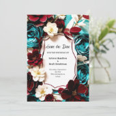 Girly Burgundy Script Save The Date (Staand voorkant)