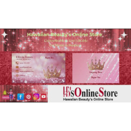 Girly Business Trendy Glitter Elegant Crown QRCode Visitekaartje