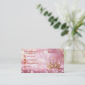 Girly Business Trendy Glitter Elegant Crown Visitekaartje (Staand voorkant)