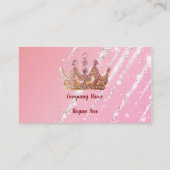 Girly Business Trendy Glitter Elegant Crown Visitekaartje (Achterkant)