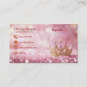 Girly Business Trendy Glitter Elegant Crown Visitekaartje (Voorkant)