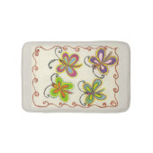 Girly Butterfly Bath Mats Badmat (Voorkant)