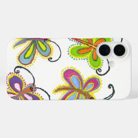 Girly Butterfly Case-Mate iPhone Case (Achterkant (horizontaal))