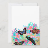Girly Butterfly Flowers verlaat Waterverf verjaard Kaart (Achterkant)