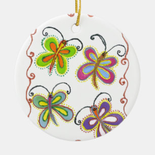 Girly Butterfly Keramisch Ornament