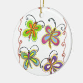 Girly Butterfly Keramisch Ornament (Links)