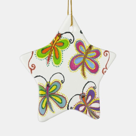 Girly Butterfly Keramisch Ornament (Rechts)