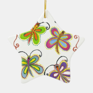 Girly Butterfly Keramisch Ornament