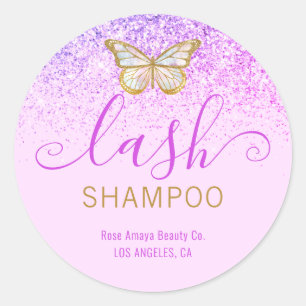 Girly Butterfly Lila Paarse Wimperreiniger Ronde Sticker