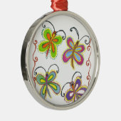 Girly Butterfly Metalen Ornament (Rechts)