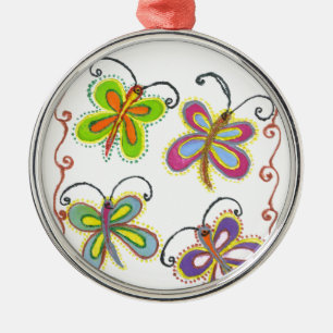 Girly Butterfly Metalen Ornament