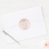 Girly Butterfly Pastel Pink Gold Lash Cleanser Ronde Sticker (Envelop)