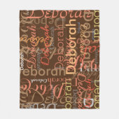 Girly Calligraphy Cool Typography Bruin Fleece Deken (Voorkant)
