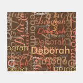 Girly Calligraphy Cool Typography Bruin Fleece Deken (Voorkant (Horizontaal))