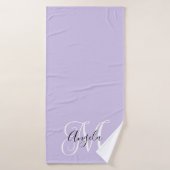 Girly Calligraphy Monogram Bleek Lavender Badhanddoek (Badhanddoek)