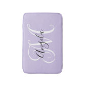 Girly Calligraphy Monogram Bleek Lavender Badmat (Voorkant Verticaal)
