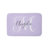 Girly Calligraphy Monogram Bleek Lavender Badmat (Voorkant)