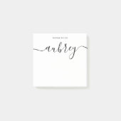 Girly Calligraphy Monogram Minimalistisch Wit Post-it® Notes (Voorkant)