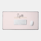 Girly Calligraphy Monogram Roze Bureaumat (Keyboard & Muis)