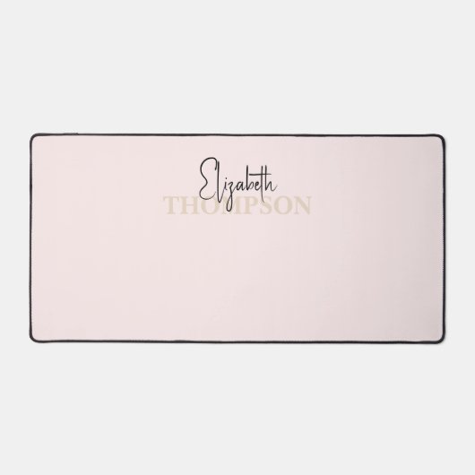 Girly Calligraphy Monogram Roze Bureaumat (Voorkant)