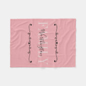 Girly Calligraphy words Name pink blush red Fleece Deken (Voorkant (Horizontaal))