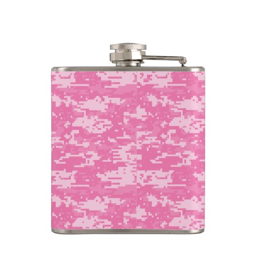 Girly Camo Pink Camouflage Heupfles (Achterkant)