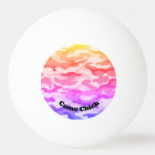 Girly Camouflage Pastels Monogram in Zwart | Pingpongbal (Achterkant)