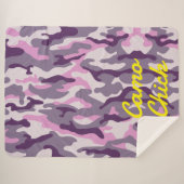 Girly Camouflage Pinks Monogram in Geel | Sherpa Deken (Voorkant (horizontaal))