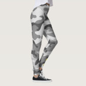 Girly Camouflage Zwart & Wit Monogram Geel | Leggings (Rechts)