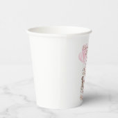 Girly Carousel Roze Eenhoorn Eerste Verjaardag Papieren Bekers (Rechts)
