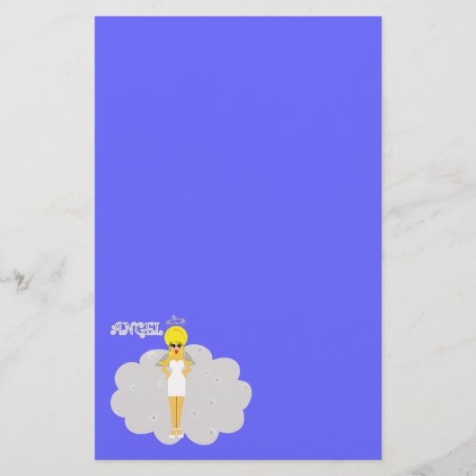 Girly Cartoon Angel Briefpapier (Voorkant)