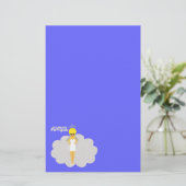 Girly Cartoon Angel Briefpapier (Staand voorkant)
