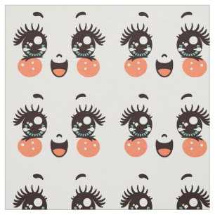 girly cartoon pop gezicht art illustraties stof