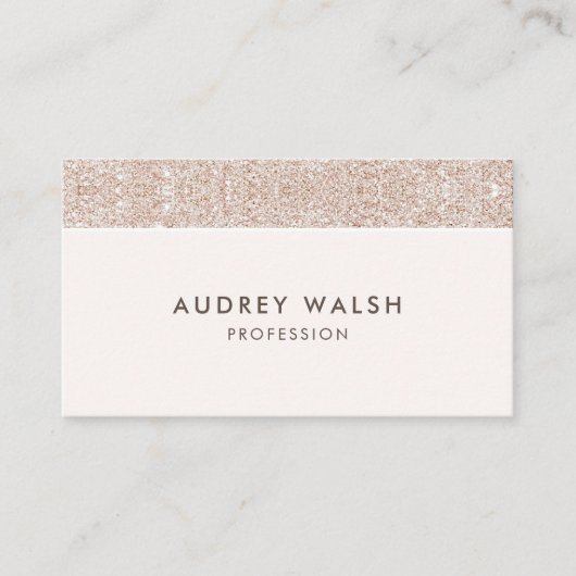 Girly Champagne crème glitter luxe professional Visitekaartje (Voorkant)