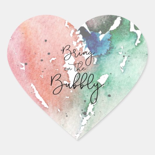 Girly Champagne Lovers Breng de bubbels aan Hart Sticker (Voorkant)