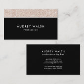 Girly Champagne roze glitter luxe professional Visitekaartje (Voorkant / Achterkant)