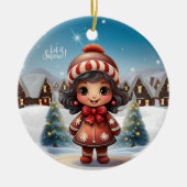 Girly Character stocking stuffer for female 🎄 Keramisch Ornament (Voorkant)