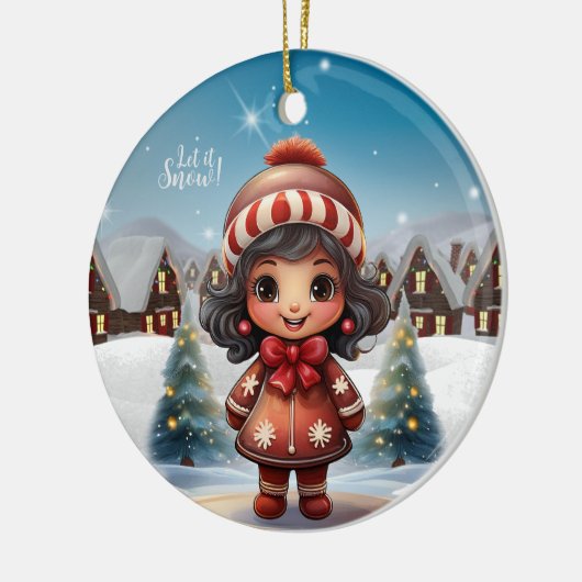 Girly Character stocking stuffer for female 🎄 Keramisch Ornament (Links)