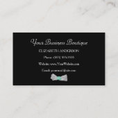 Girly Cheetah Print Boutique Schattigee Mint Bow Visitekaartje (Achterkant)