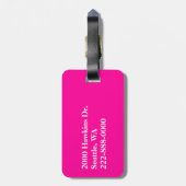 Girly Chevron Monogram Bagagelabel (Achterkant verticaal)