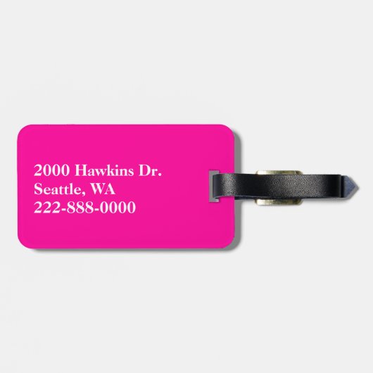 Girly Chevron Monogram Bagagelabel (Achterkant horizontaal)