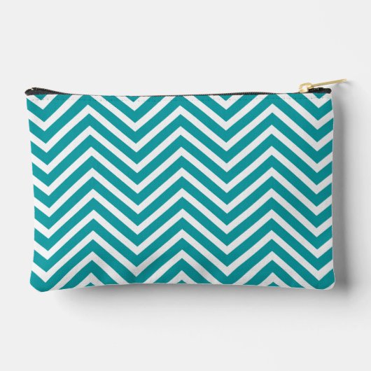 Girly Chevron Pattern met monogram - Roze Blauwgro Etui (Achterkant)